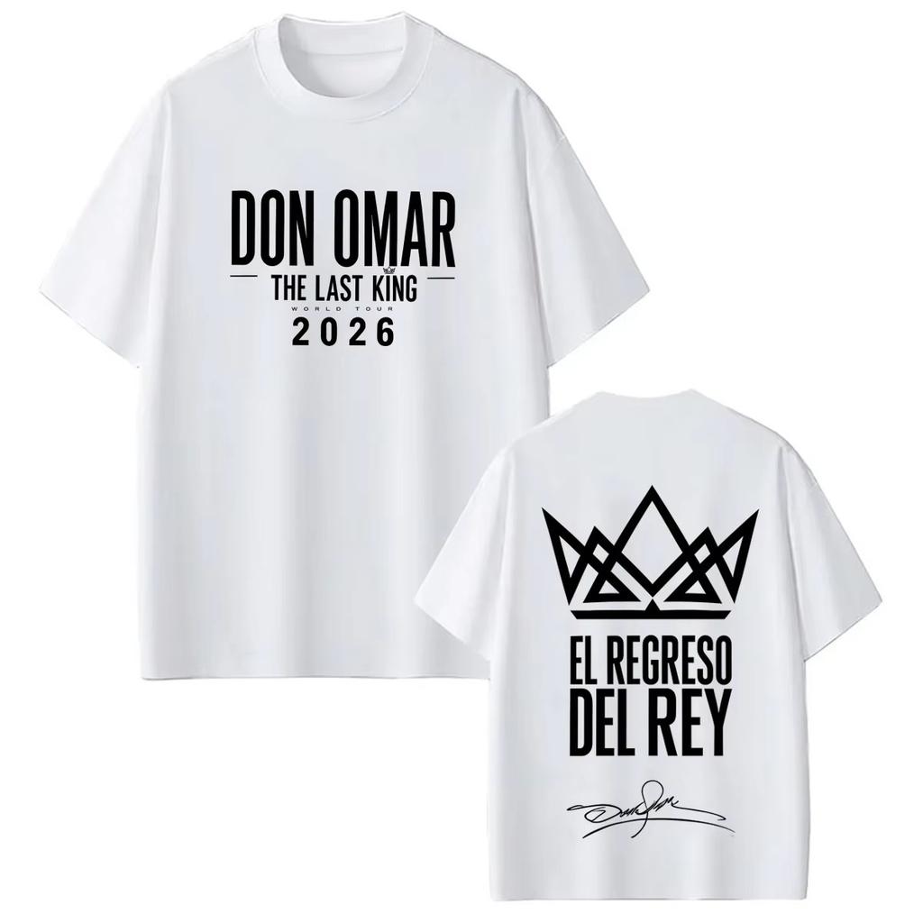 Rap-Sänger Don Omar The Last King Tour Aufgedruckt Unisex und Unisex Modisches Atmungsaktives Kurzarm Baumwolle Lässiges Lockeres T-Shirt