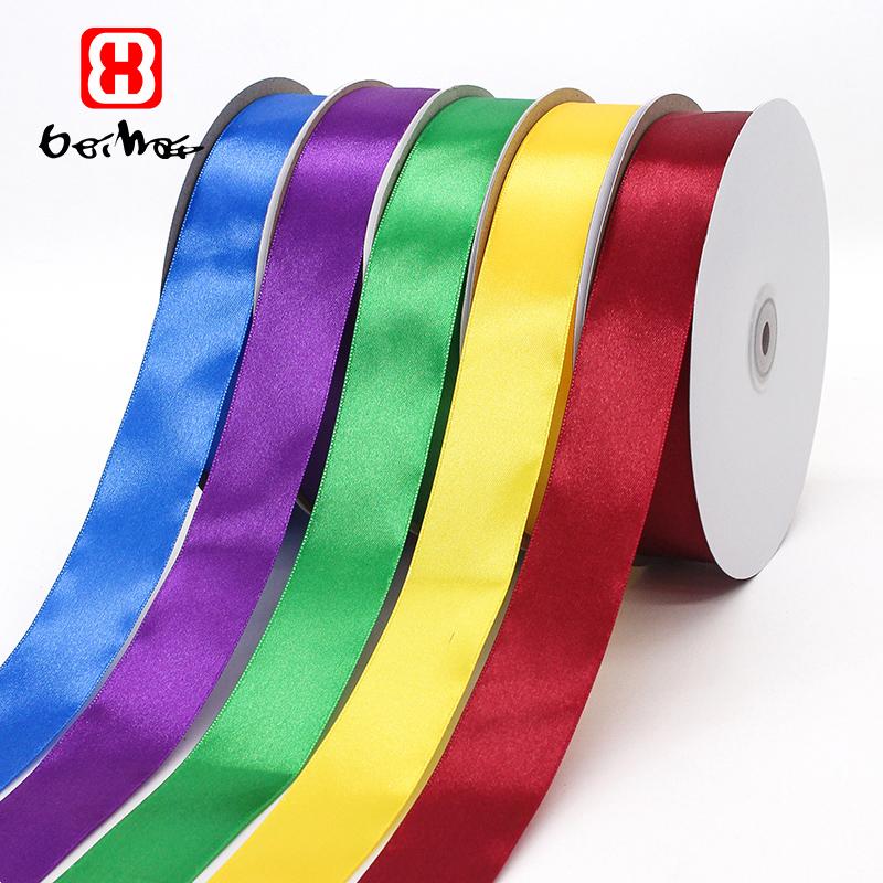 and Retail 30 mm 100% Polyester Satin Ribbon Stocked Customized Ribbons With Logo  for Wrapping Ribbon
