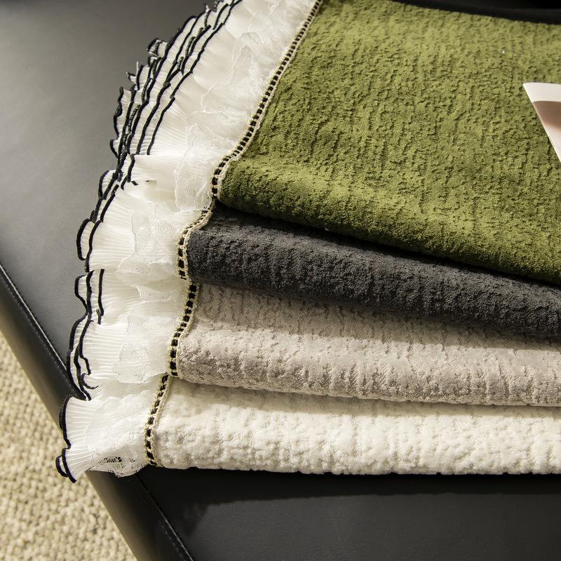 Solid Color Four-Season Universal Sofa Cushion Cover French Non-Slip Chenille Living Room Sofa Cover Cloth Towel New Model