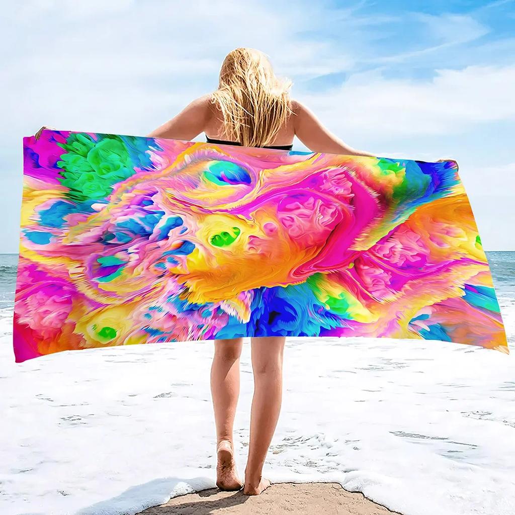 Oil Paintings Super Soft Plush Beach Bath Pool Towel Pool Towel Oversized Lightweight Sand Free Quick Dry Plush Beach Towel