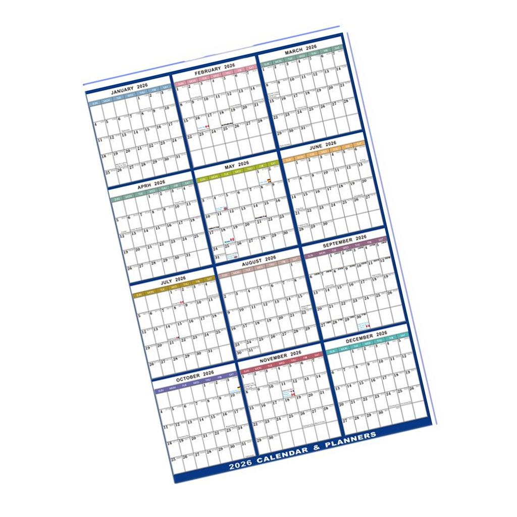 2026 Yearly Planner Calendar Family Home Planner Calender Reusable Erasable Calendar Dated Yearly Planner 59x88cm