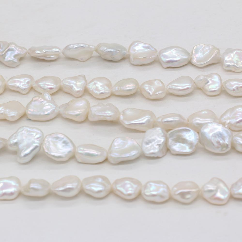 1String, Baroque Pearls, White Natural Regenerated Pearl Beads, 9-10 Mm, for DIY Necklace Bracelet Accessories, Jewelry Making, 36cm