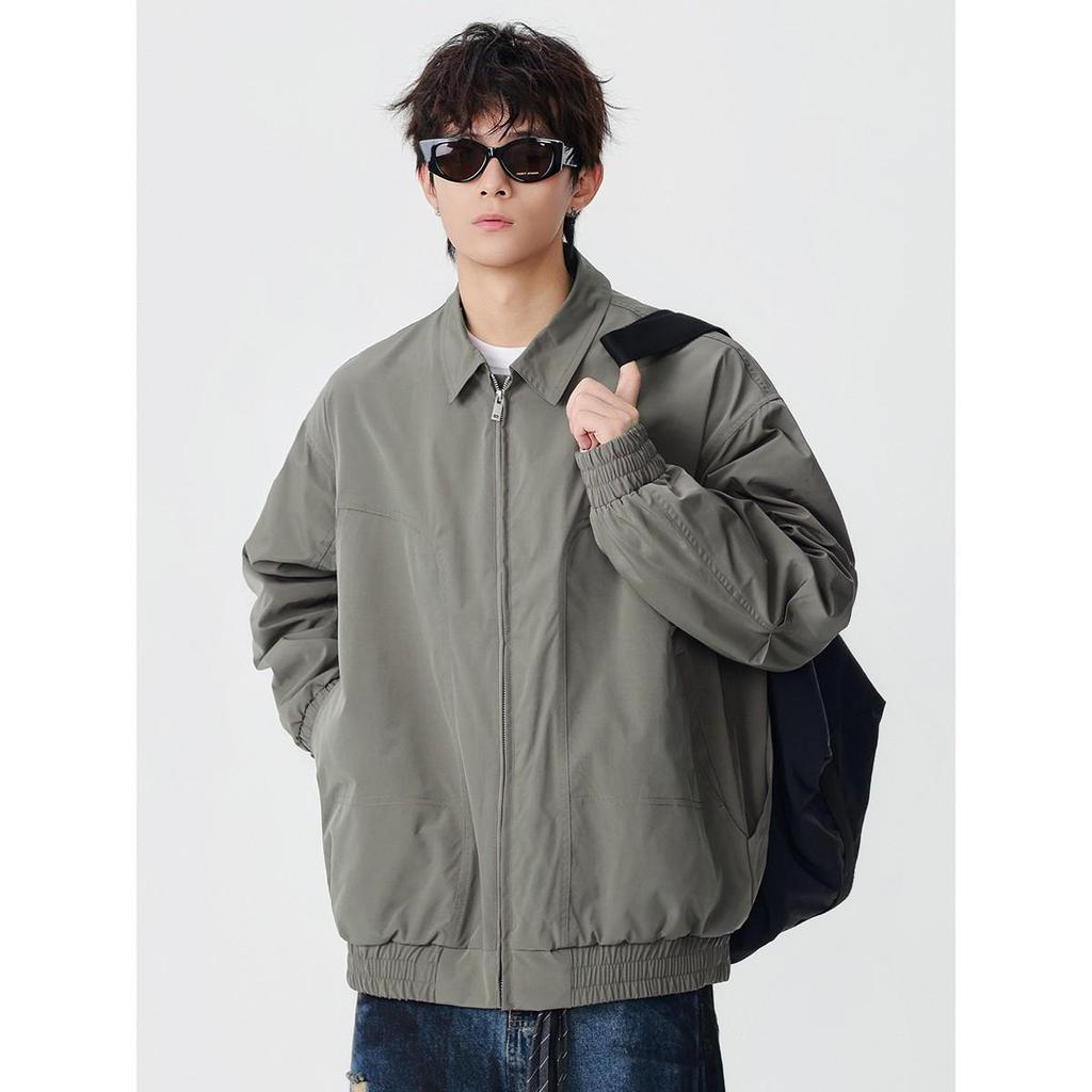 FLYCLAN Trendy Men's Lapel Coach Jacket - Casual Loose Fit (JK2509)