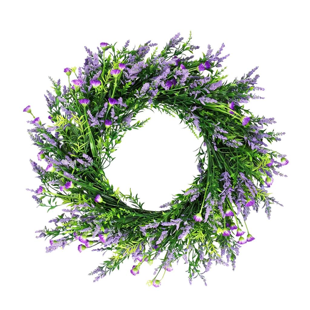 Artificial Green Leaves Summer Wreath Garland Flower Decor for Window Stairs Fireplace Indoor Outdoor
