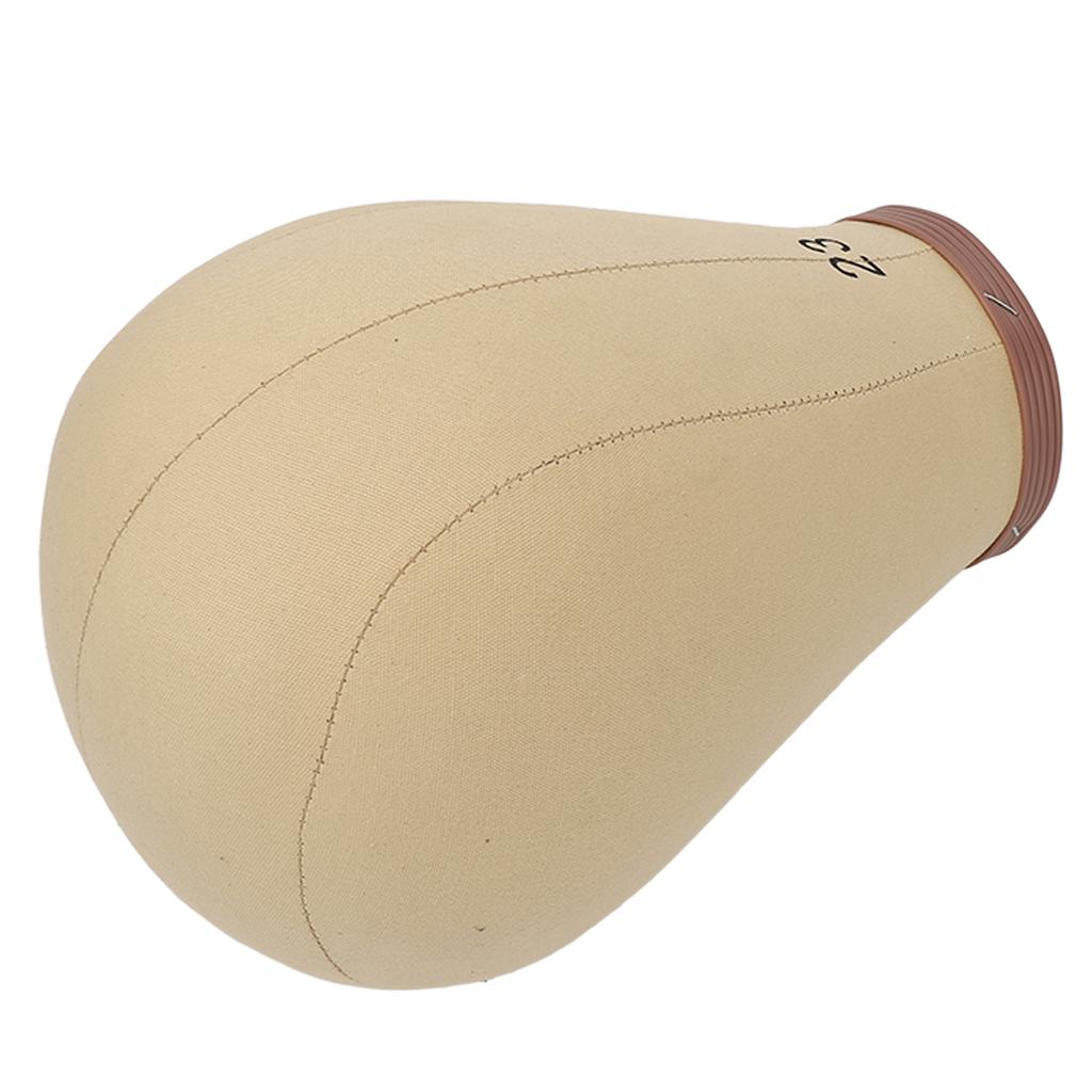 23in Cork Canvas Block Head Reusable Wig Head Display with Stand for Hairdressing Making Wigs