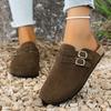 *Fashiable Round Toe Sexy and Comfortable Flat Shoes Spring and Summer New Baotou Elegant Casual Slippers for Women