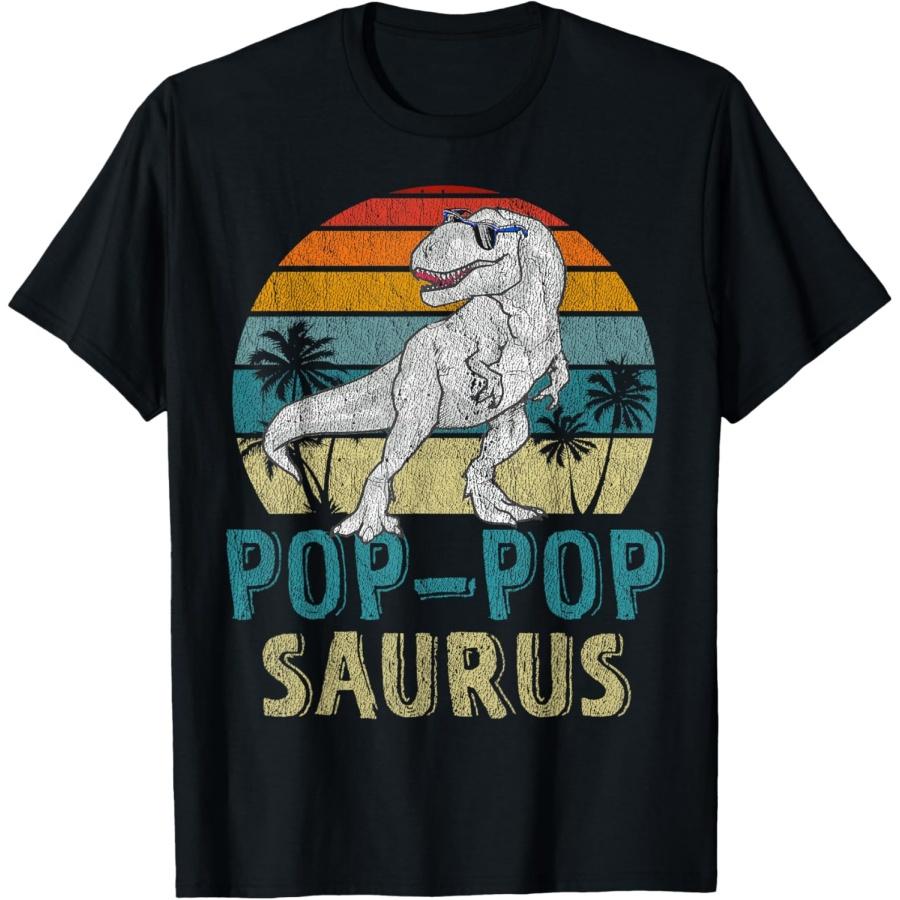 Pop Popsaurus T Rex Dinosaur Pop Pop Saurus Family Matching T-Shirt XXXXXL чёрный