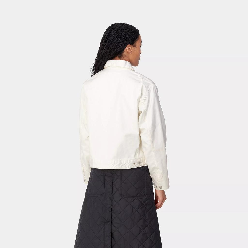 Carhartt WIP Fw24 W Norris Jacket Square Tag Chest Pocket Adjustable Cuffs And Hem Drop Shoulder Loose Jacket Women Jacket Wax-White I033568-D6-02