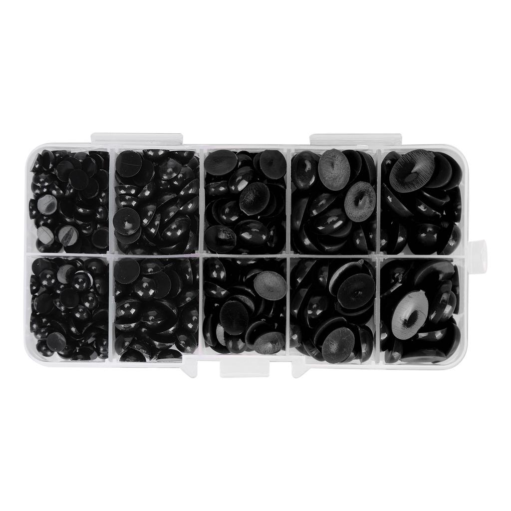 580Pcs Plastic Eyes Noses Flat Doll Teddy Bear Stuffed Animals DIY Making Toys AccessoriesBlack