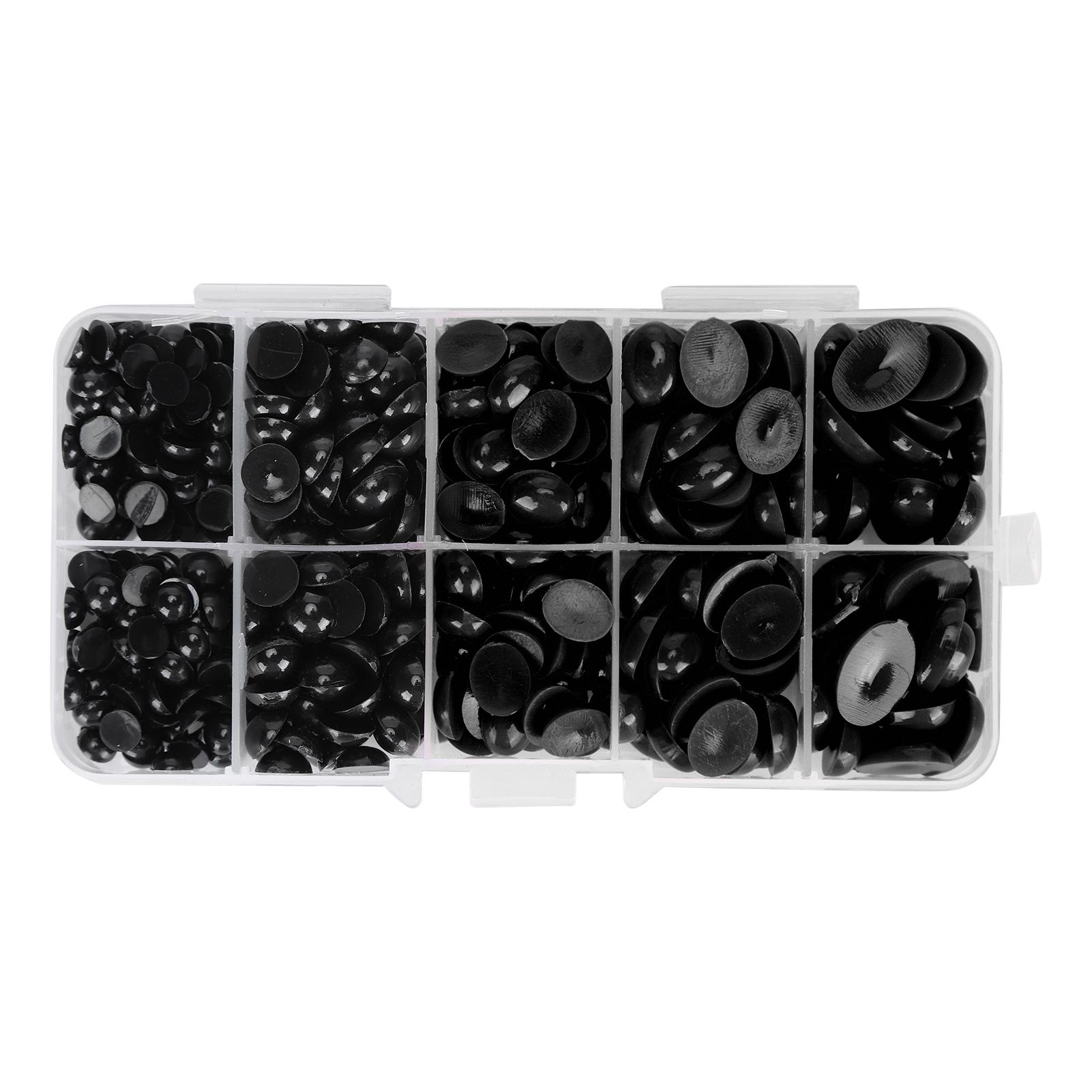 

580Pcs Plastic Eyes Noses Flat Doll Teddy Bear Stuffed Animals DIY Making Toys AccessoriesBlack