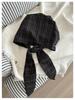 Japanese Plaid Tie-Up Headband Beanie for Women: Spring/Summer Fashionable Versatile Design