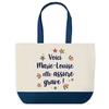 Tote Bag - PLANETEE - Marie-Louise She's Awesome - Blue Bottom - Cotton 40x45 Cm - Large Size