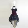 Halloween Duchess cos suit dark goth suspender skirt Lolita trailing skirt