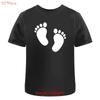 Baby Footprints Cotton T Shirt Ta045365 Vintage Washed Versatile Soft Unisex Streetwear Fashion Slightly Stylish