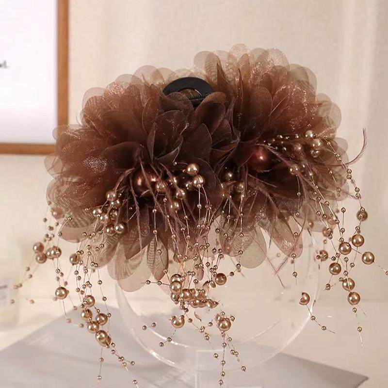 

Корейский элегантный цветок пиона заколка для волос модная жемчужная кисточка заколка для волос акула заколки для женщин девочек темпераментные аксессуары для волос A3