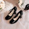 Fashion 2024 Summer New Fashion Round Head Leather Solid Color Light Mouth Mary Jane Women's Shoes Comfortable Single Shoes for Women