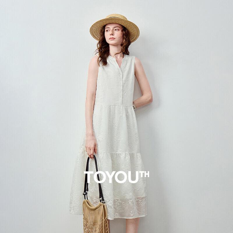 Chuyu Women s Lyocell Embroidered V-Neck Layered Dress M