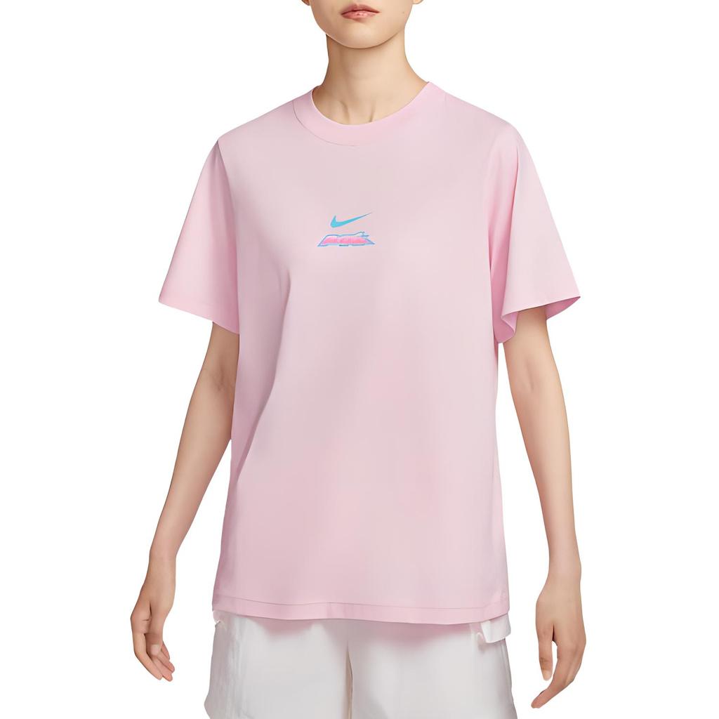 New Nike Sportswear Essential Women's Loose Fit Cotton T-Shirt Pink HM4625-663