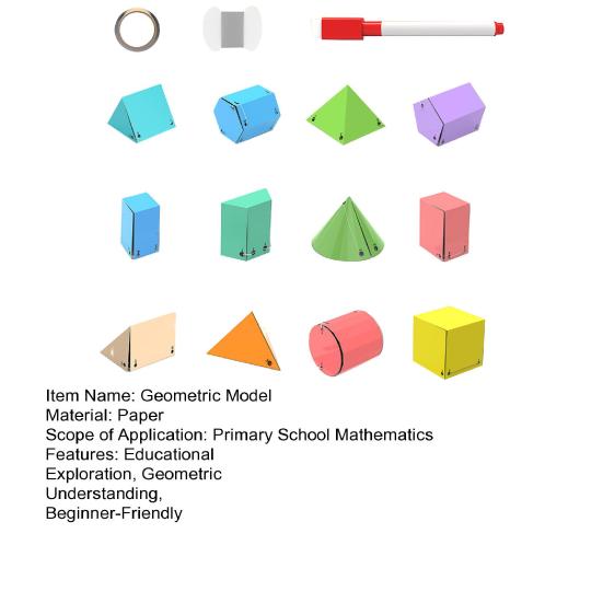 Kniha pro učení 3D geometrie s designem na tahání Šablony geometrických tvarů pro začátečníky Geometrie Interaktivní vzdělávací nástroj
