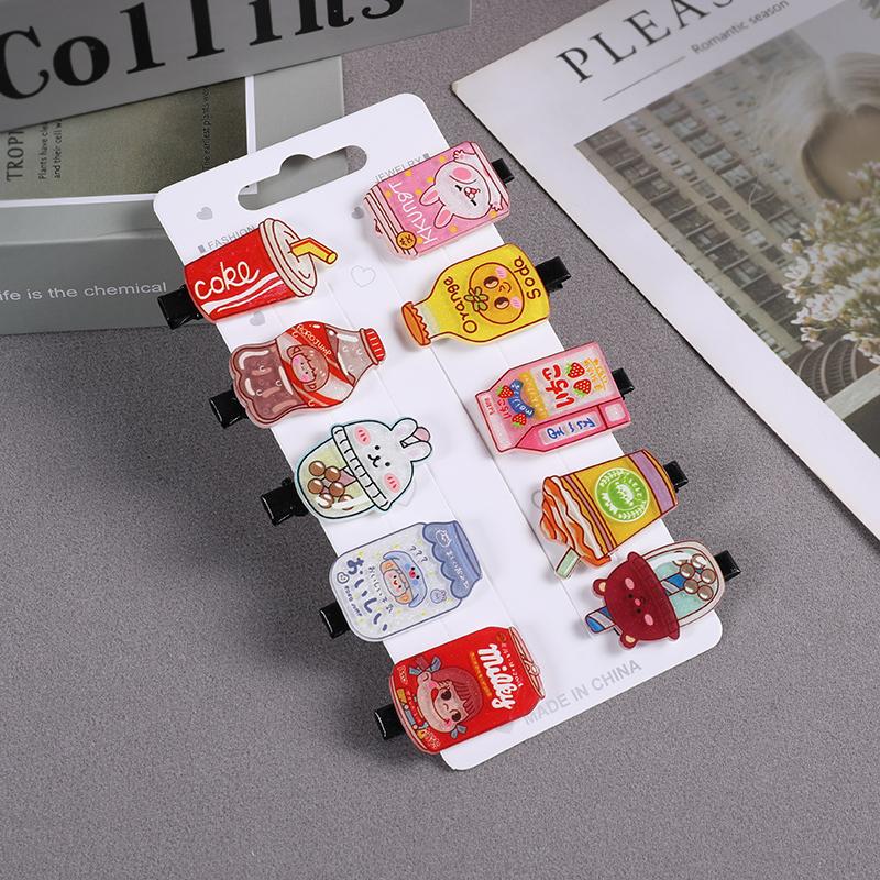 10 bucăți/set noi agrafe de păr cu unicorn drăguț de desene animate pentru fete, agrafe de păr colorate, dulci, pentru copii, accesorii de păr pentru fete