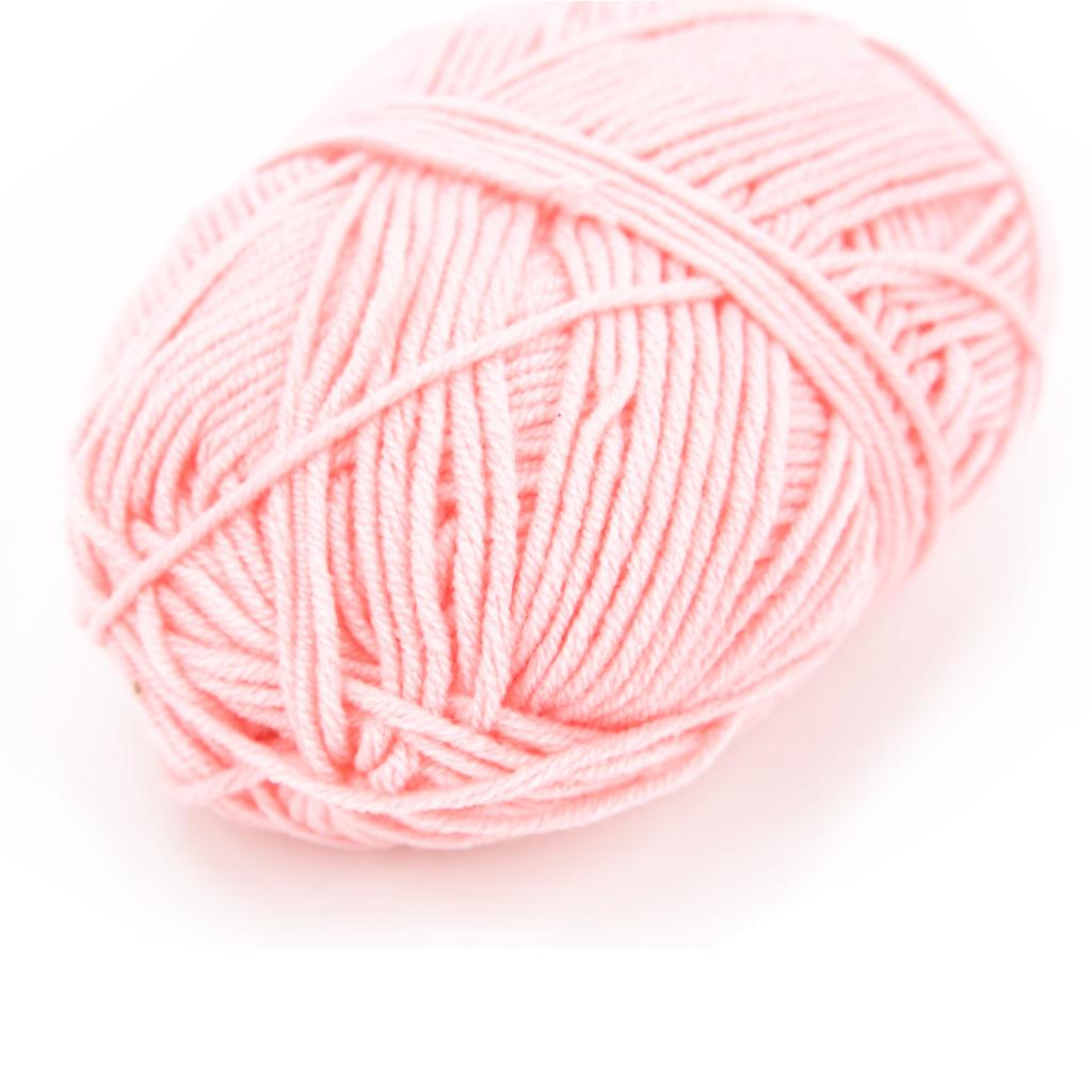 Crochet Yarn Soft SkinFriendly   Cotton Wool for Knitting   Children Clothes(Pink )