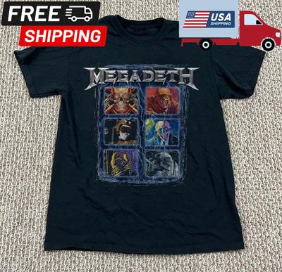Megadeth T-Shirt – Vic Rattlehead Collage, Unisex Schwarzes T-Shirt, Größe S-5XL