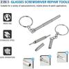 Steel Glasses Screwdriver Eyeglass Screwdriver Watch Repair Kit with Keychain Portable Hand Tools Precision Screwdriver Tools