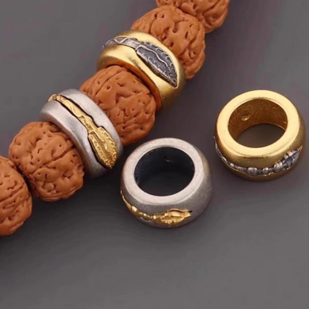 Tibetan Vajra Pestle Spacer Beads: Gold DIY Pendant Ornaments & Bracelet Charms