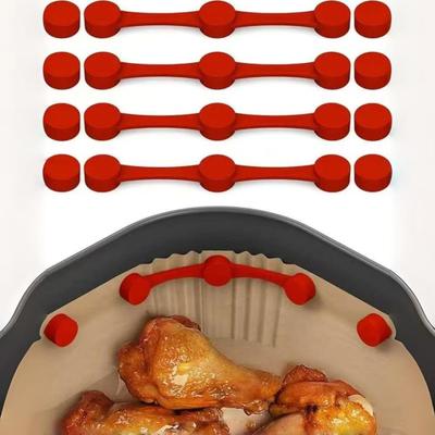 Air Fryer Magnet Silicone Buckle Quick Release Heat-Resistant Silicone Clip Locks Parchment Liner Air Fryer Paper Holder with Magnet