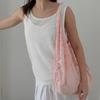 Floral Lace Shirring Shoulder Bag_Pink