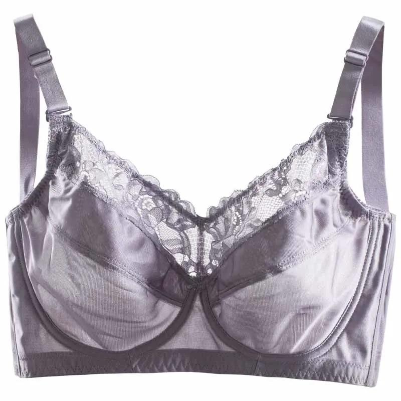 Underwear Women's Full Cup with Steel Ring on The Support To Prevent Sagging Large Size Chest Small Summer Ultra-thin Bra