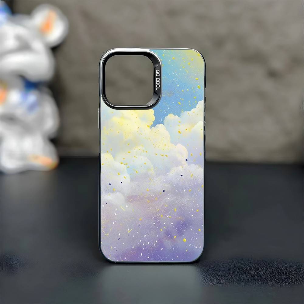 Painting Phone Case For iPhone17,16,15,14,13,12,11 Plus,Pro Max Black Matte Shockproof Cover