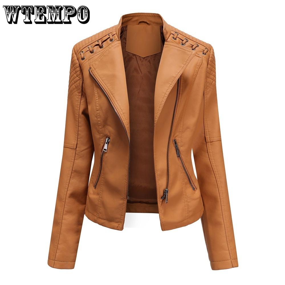 Spring and Autumn Women's Leather Jacket Short Jacket Slim Thin Section Leather Jacket Ms. Biker Clothing