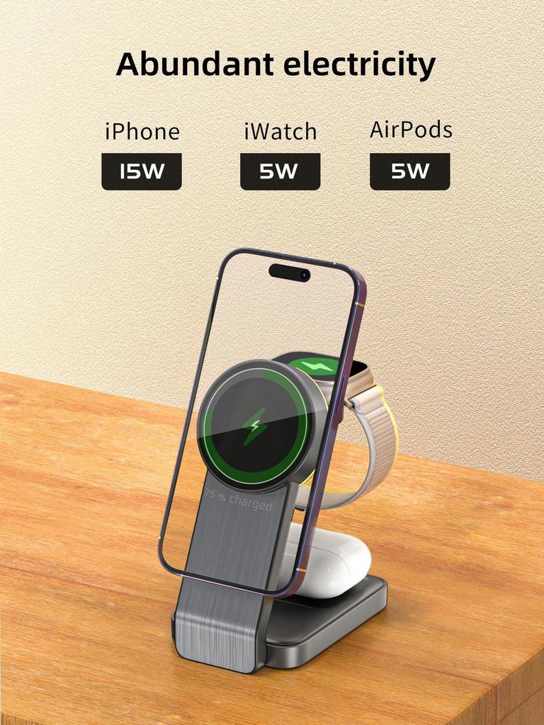 Foldable 4-in-1 Wireless Charger Stand for Apple Devices