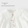 DAVE&BELLA Girls' White Long Sleeve Cotton Shirt