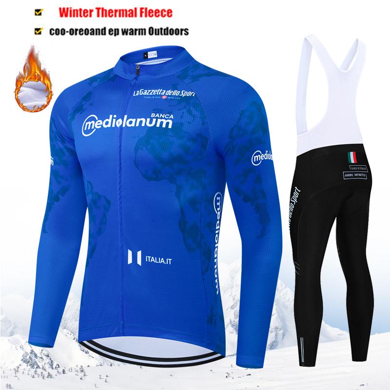 2026 Tour De Giro D'ITALIA Winter Thermal Fleece Cycling Jersey Set Long Sleeve Cycling Clothing MTB Bike Clothes Cycling Suit