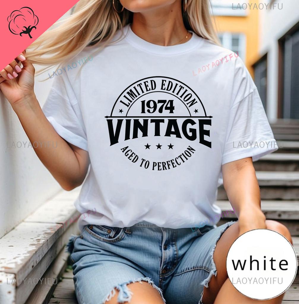 Mens Luxury Tshirt Vintage Year 1974 - Limited Edition 49rd Birthday Mens Funny T-Shirt 50 Year Old T Shirt Summer Tops Tees