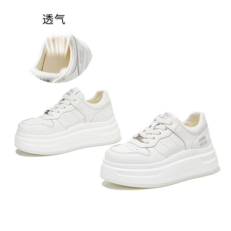 

Absorbent film sole little white shoes women s spring new thick-soled women s shoes versatile bread shoes increase the height of casual sports shoes 35 бежевый