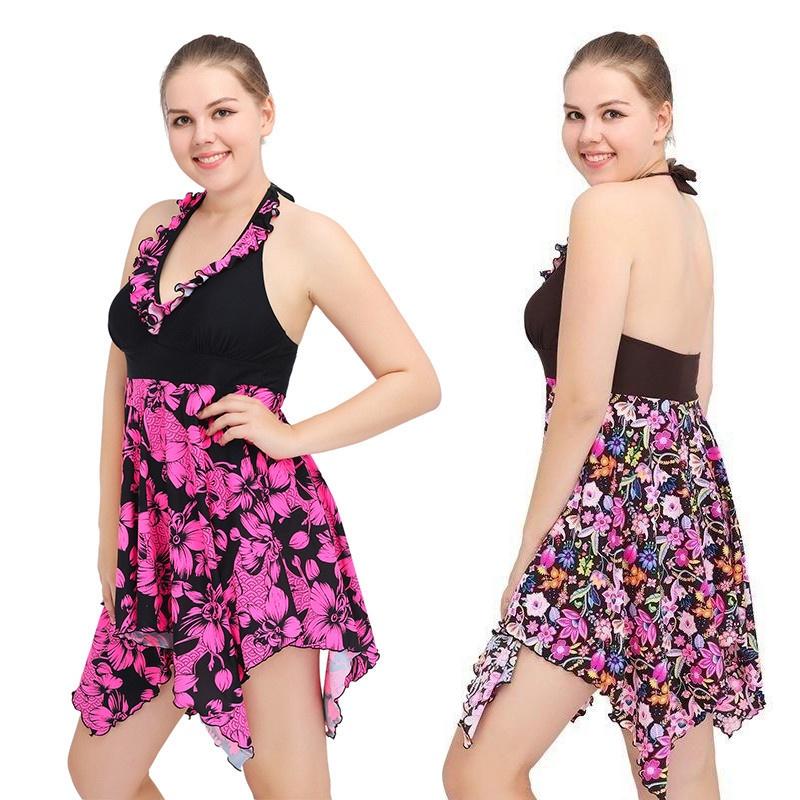 Stylish New Women Sexy Fashion Plus Size Floral High Waist Swimsuit Dress For Elegant Swim Days