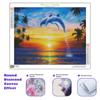 5D Diamond Painting Animal Dolphin Rhinestones Diamond Embroidery Cross Stitch Sunset Mosaic Sale Handmade Gift 30x40cm/12x16inch