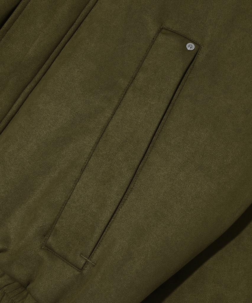 Trillion Suede Rivet Blouson Zip-Up Jacket (Khaki)