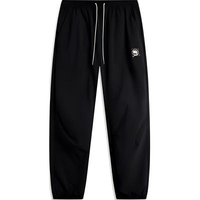 Li Ning Anti-Five Series Comfortable Casual Letter Sports Long Pants Men Bottoms Black AYKU135-1