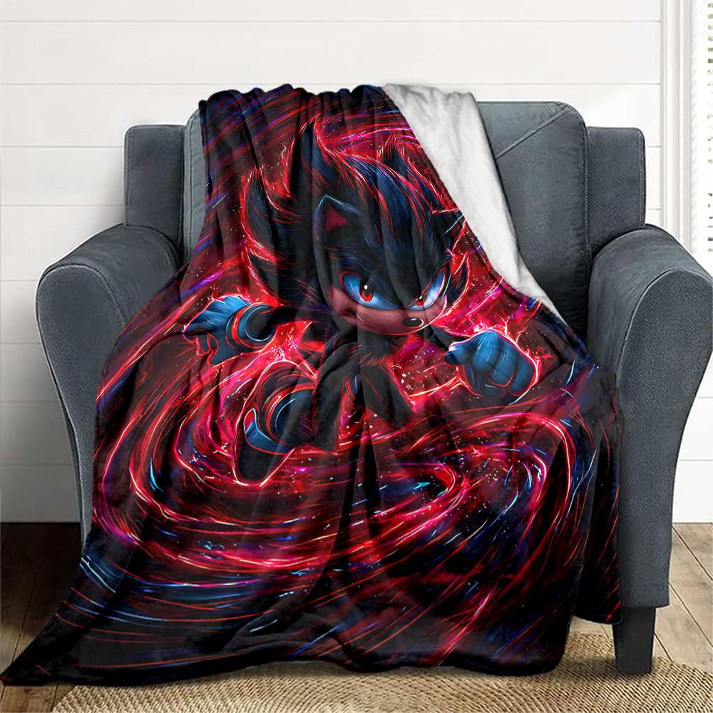 1 stuks Shadow Sonic Flanellen Deken, Zacht Huidvriendelijk met Digitale Print, Diverse Maten Verkrijgbaar voor Familie, Vrienden, Verjaardag
