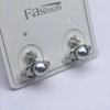 Akoya Saltwater Madama Pearl Stud Earrings, Saturn Empress Dowager Style, Silver Blue Undyed Pearl Jewelry