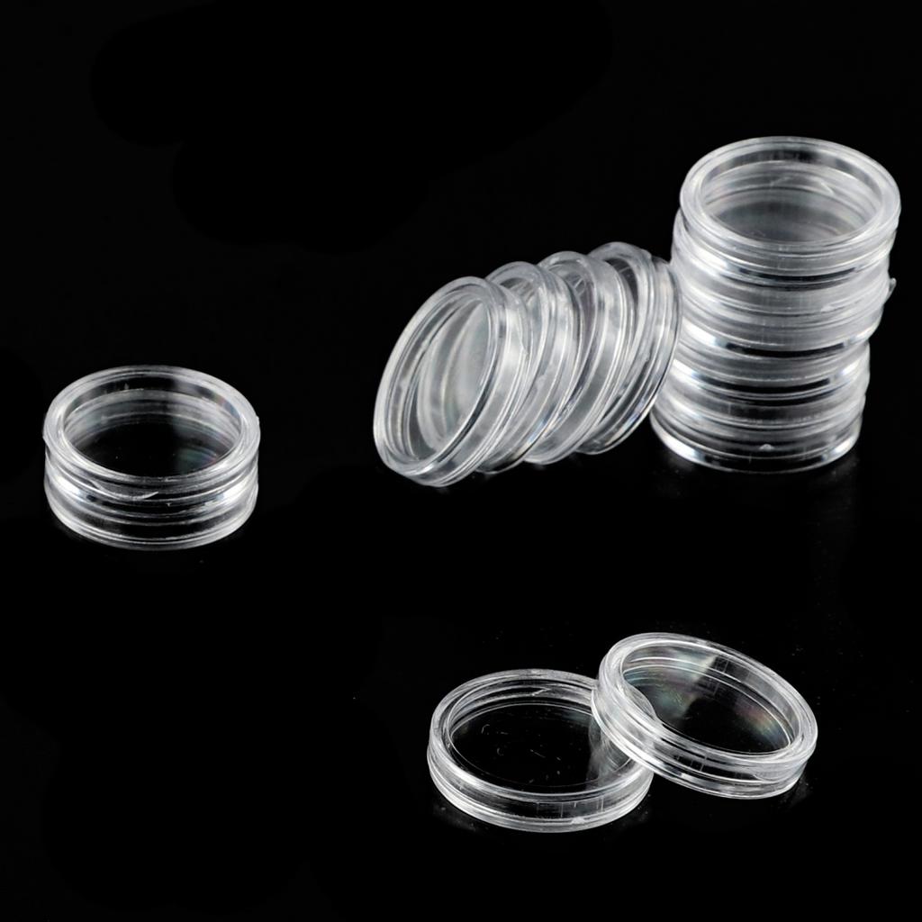 100pcs Coin Capsule Commemorative Transparent Plastic Small Round Supplies