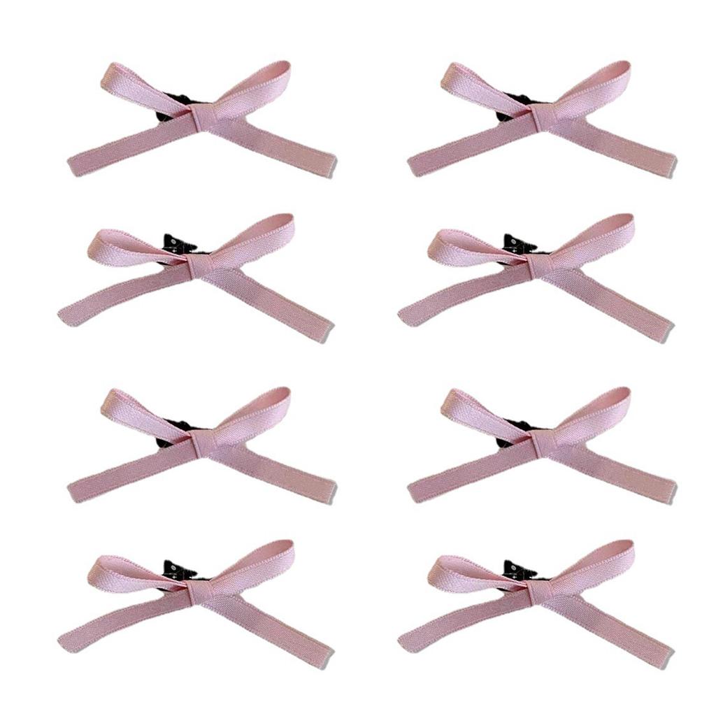 8 Stück Schleifenhaarspangen Kleine Haarspangen Rosa Haarnadeln Styling Haaraccessoires für Frauen Kinder Kleinkinder Mädchen
