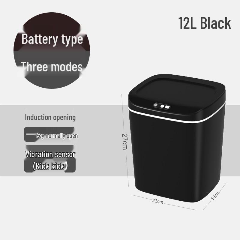 2026 Stylish Induction Trash Can: 16L Large Smart Bin with Odor-Sealed Lock for Home Use