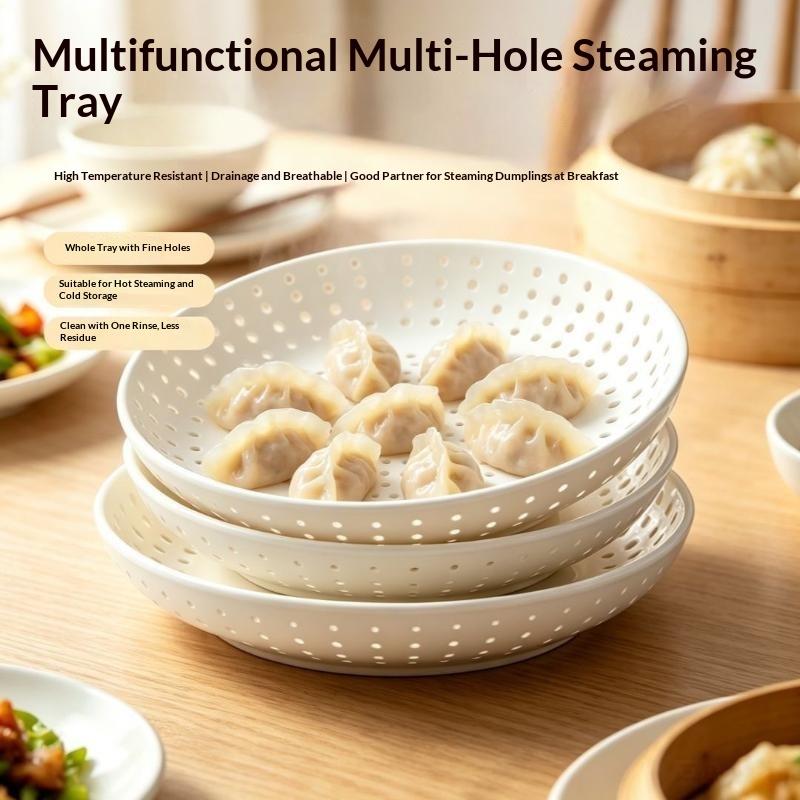 Pp Perforated Steaming Plate High Temperature Resistance Easy Clean For Home Kitchen Steaming Dumplings