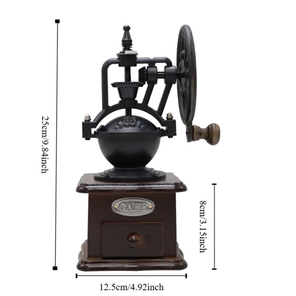Wood Coffee Mill Burr Hand Cranked Coffee Grinding Machine Vintage Coffee Bean Grinder  Gift