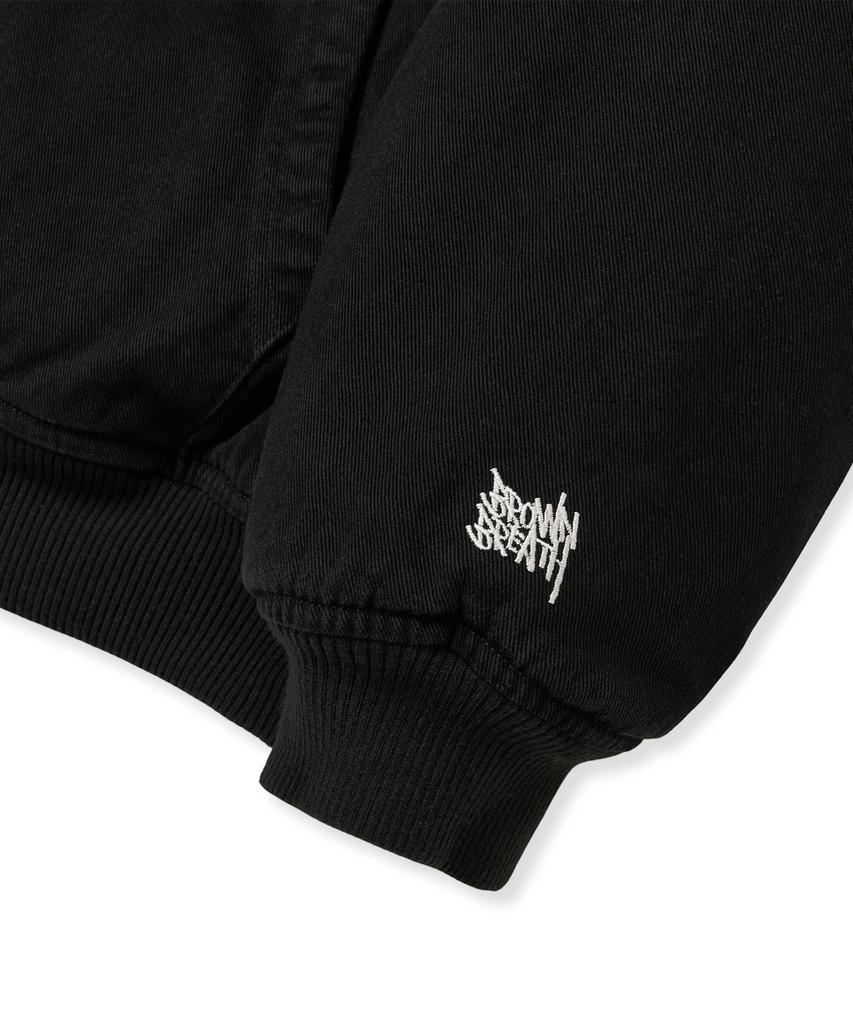 Brownbreath Bb Twill Washed Hood Zip Up - Black
